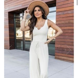 Pink Lily Ribbed Tank and Pants